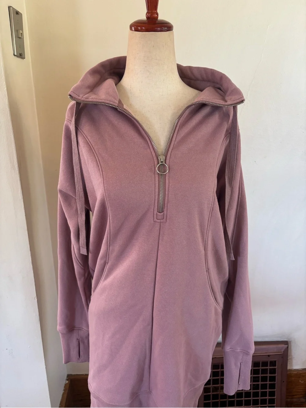 Athleta Cozy Karma 1/4 zip sweatshirt dress